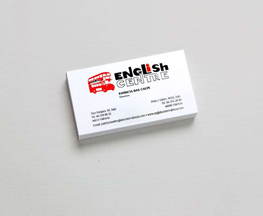 Impresión digital tarjetas corporativas english center imprenta digital valencia